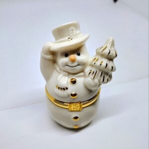 Lenox Treasures "The Snowman's Surprise Box" Trinket Box‎